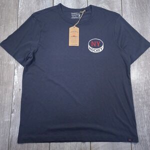 Faherty Sunwashed Tee Men XL Navy NY Rangers Hockey Organic Cotton T-Shirt